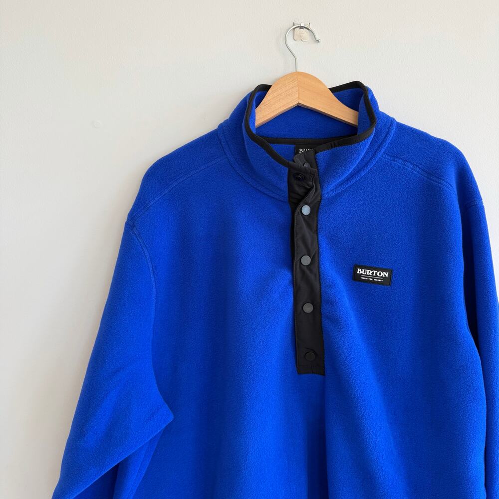 Burton Hearth Fleece Mock Neck Long Sleeve Pullover Cobalt Blue XXL NWT - Picture 4 of 11